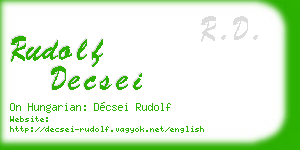 rudolf decsei business card
