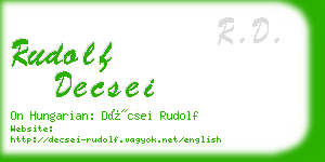 rudolf decsei business card